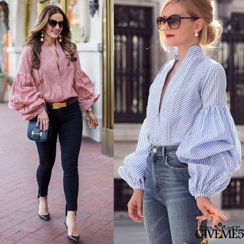 ✨Kidsup🌈Fashion Women Ruffle Long Sleeve Summer Autumn Casual Blouses