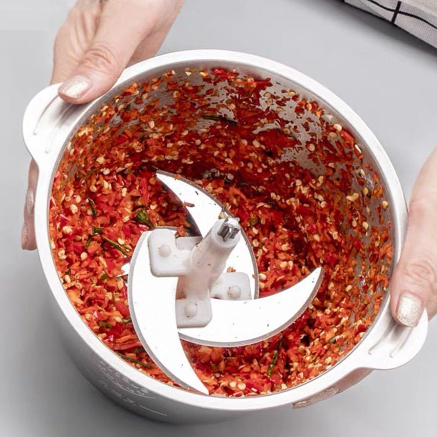 Máy xay thịt đa năng 2L inox 4 lưỡi dao thép không gỉ, máy xay đa năng xay sinh tố xay thịt xay ngũ cốc
