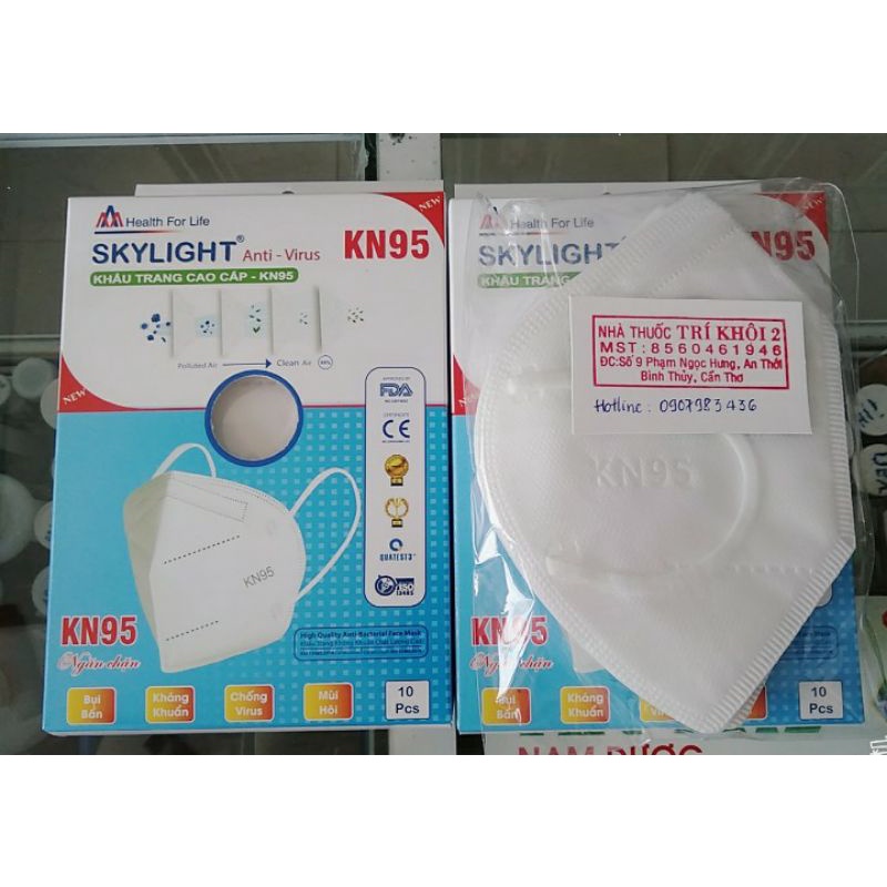Khẩu trang kháng khuẩn Skylight KN95- Hộp 10 cái