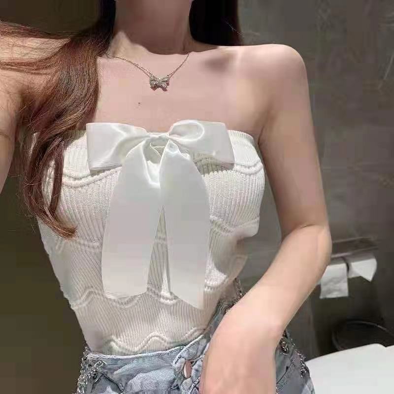 Áo ống ôm ngực phối nơ xinh xắn dành cho nữ 2021 | BigBuy360 - bigbuy360.vn