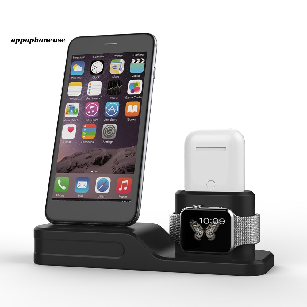 【OPHE】3 in 1 Desk Charging Stand Dock Charger Station for Apple iPhone iWatch AirPods