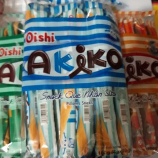 Snack bim Akiko que dài vị sữa, cà fe, phômai