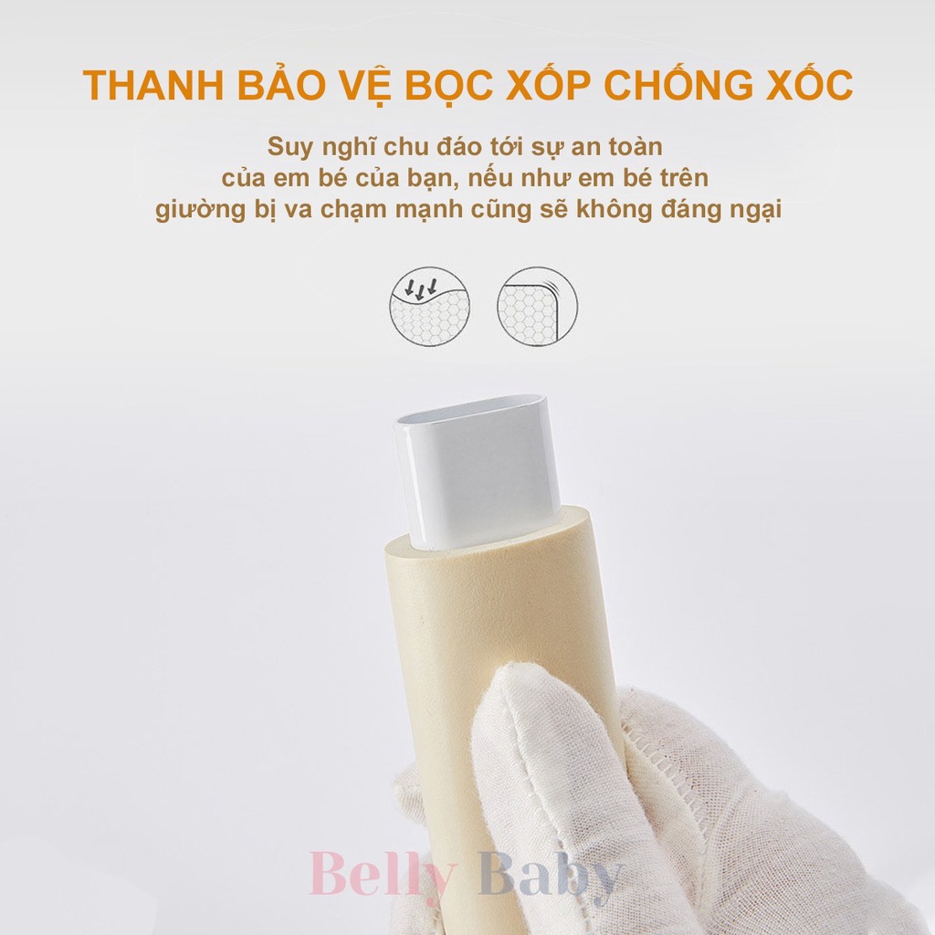 Thanh chắn giường - Mẫu mới 2021, lắp đặt dễ dàng, nâng hạ thuận tiện, An toàn cho trẻ nhỏ - Bellybaby [Giá 01 thanh]