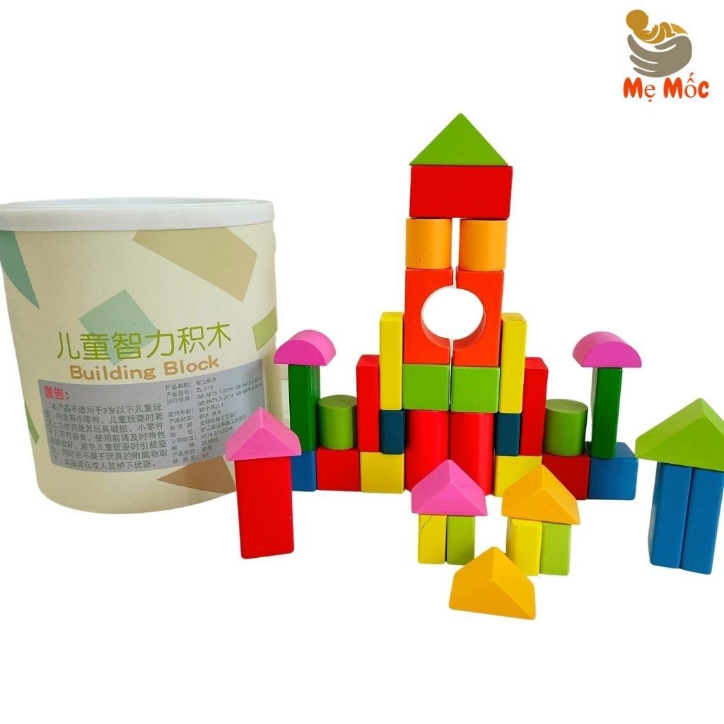 Bộ Đồ Chơi Lắp Ghép Hình Khối Sắc Màu Building Block Cho Bé Thỏa Sức Sáng Tạo Tư Duy Trí Tuệ - Shop Mẹ Mốc ,BDT