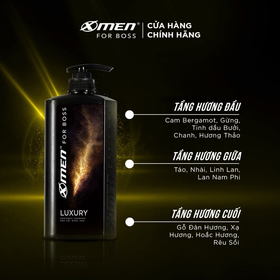 Combo 2 Dầu Gội Xmen for boss Hương Sang Trọng Luxury 650g/chai