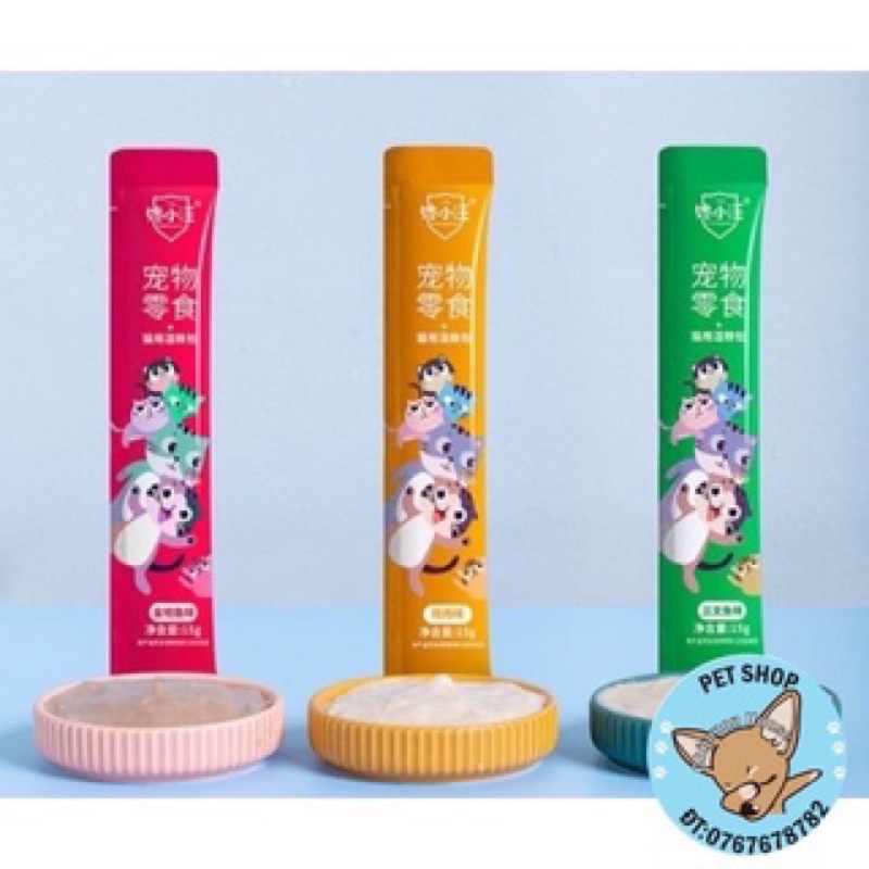 Súp thưởng cho mèo, Đồ ăn ướt ciao wang thanh 15g dạng liếm cho mèo
