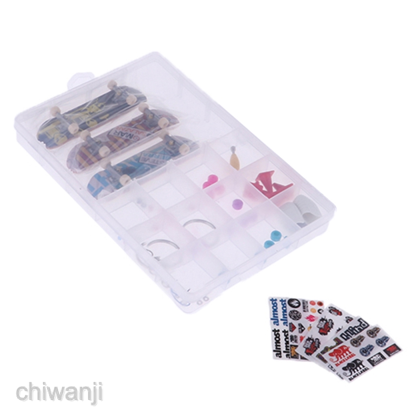 [CHIWANJI] 9 Finger Skateboard Fingerboard Skate Board Kids Deck Mini Party Filler Toy