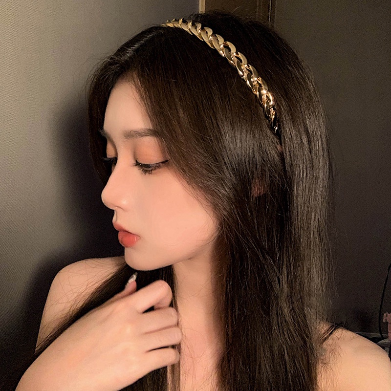 Băng Đô Dây Xích Họa Tiết Hình Học Phong Cách Retro Thời Trang