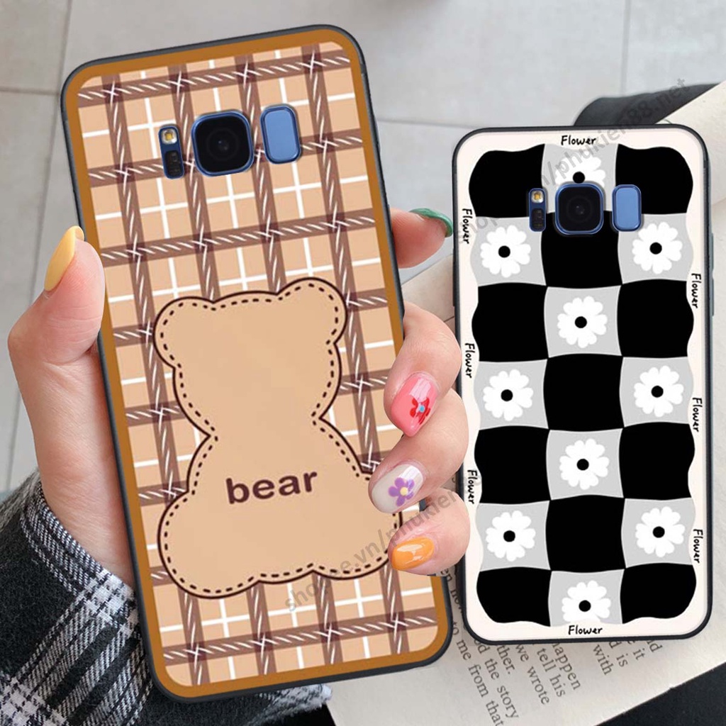 Ốp lưng Samsung S8 / S8 Plus / S8+ ốp điện thoại LineBear, bé tóc xù, hoa siêu đẹp