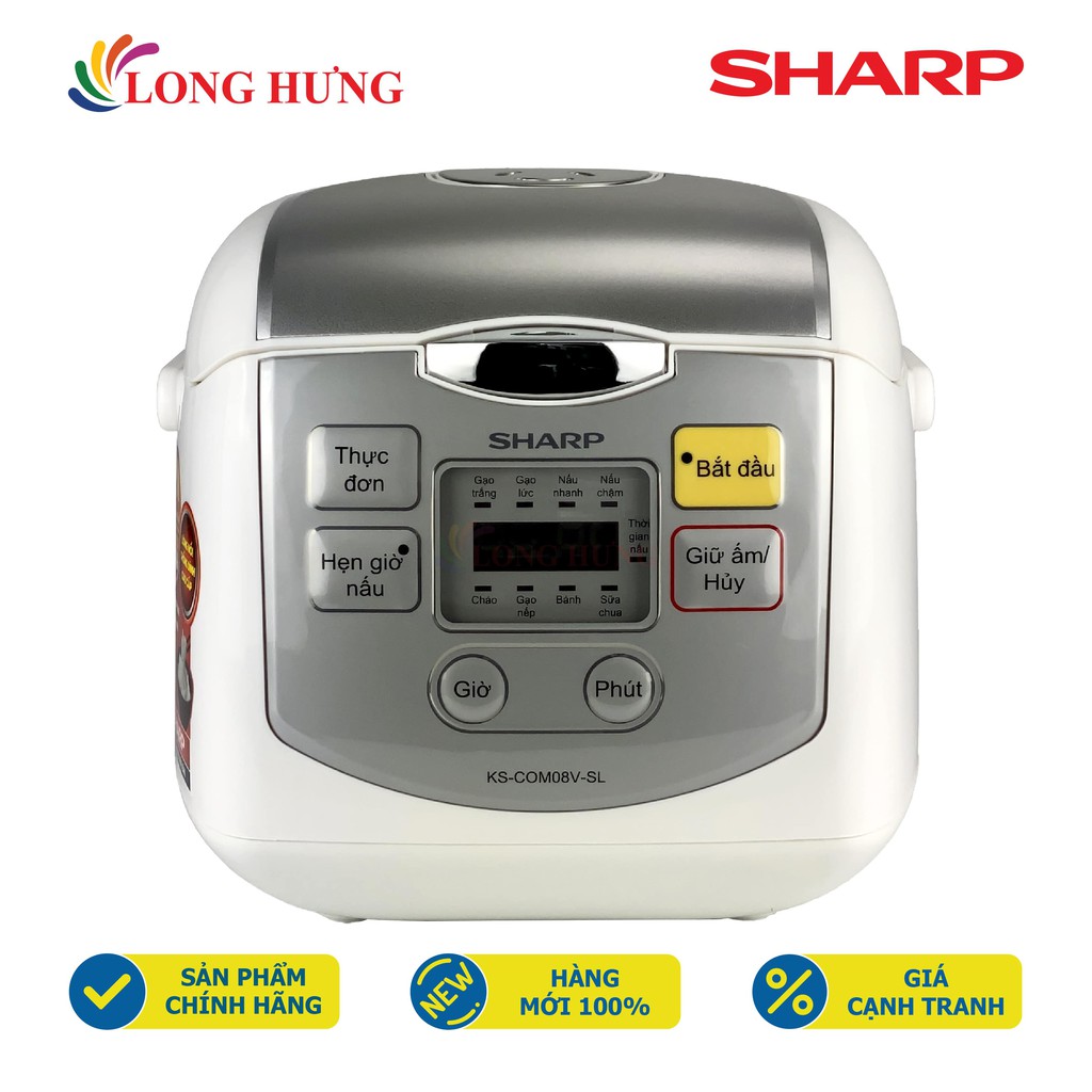 Nồi cơm điện tử Sharp 0.72 lít KS-COM08V-SL - Hàng chính hãng