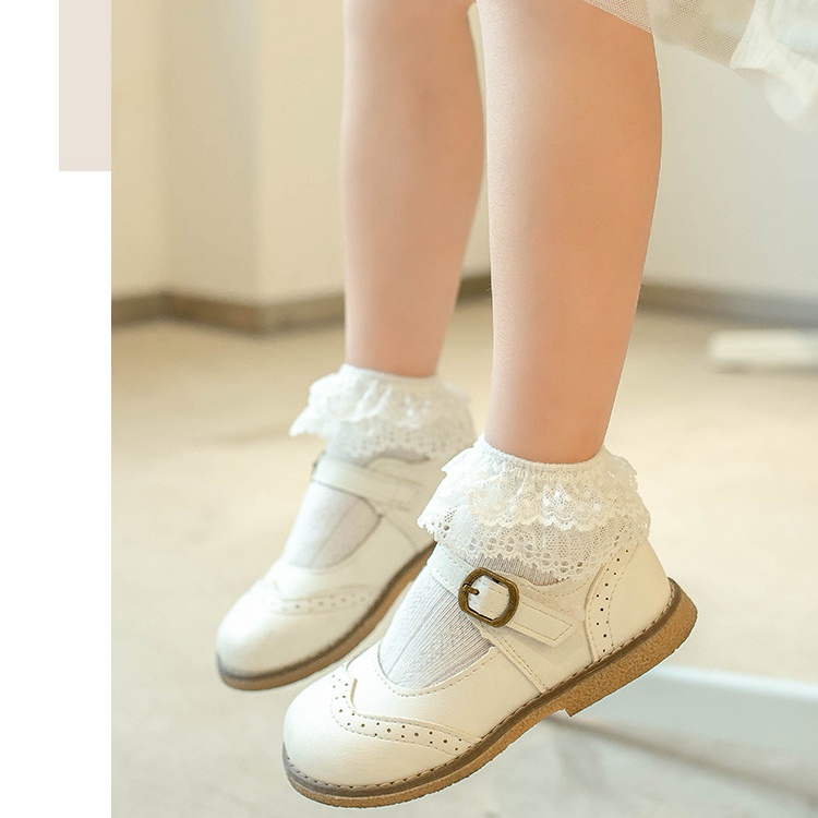 Vớ Cotton Mềm Phối Ren Kiểu Công Chúa Cho Bé Gái 1-12 Tuổi