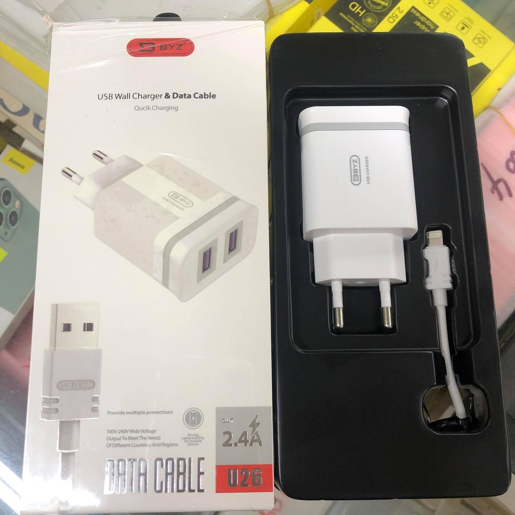 Bộ Sạc iPhone Hỗ Trợ 2 Cổng USB U26 Chính Hãng BYZ [ AB STORE ]