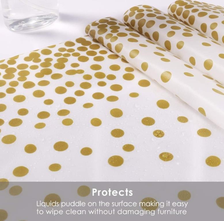 Khăn Trải Bàn Dùng Một Lần Họa Tiết Chấm Bi Hình Vuông 137*274 cm