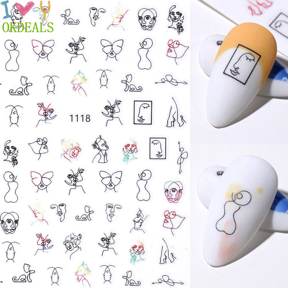 [Hàng mới về] Nhãn dán họa tiết hình học graffiti thời trang tự trang trí móng nghệ thuật