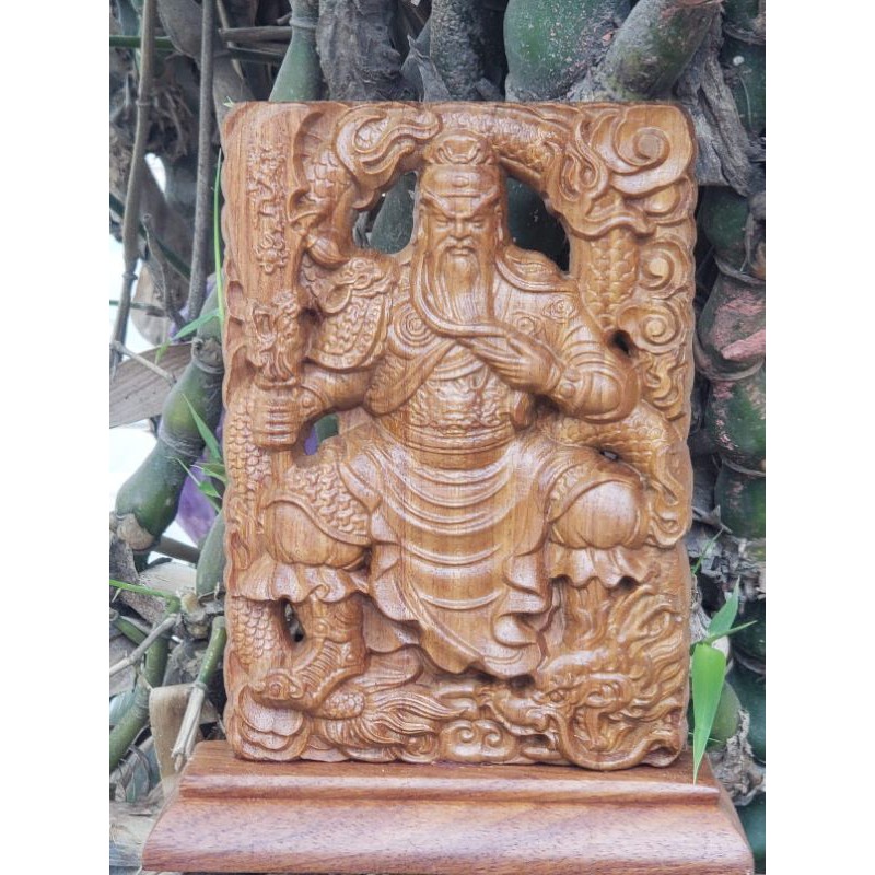 tranh quan công phong thủy ( gỗ hương lào chuẩn 100%) trang trí : hàng nhà làm nhận kích thước theo yêu cầu...