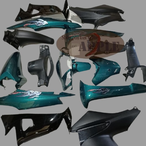Dàn áo nhựa nguyên sinh ABS cao cấp gắn xe Wave RS - Wave Anpha - S100 đời 2006 đến 2016 Màu Xanh Rêu - SPA-DG