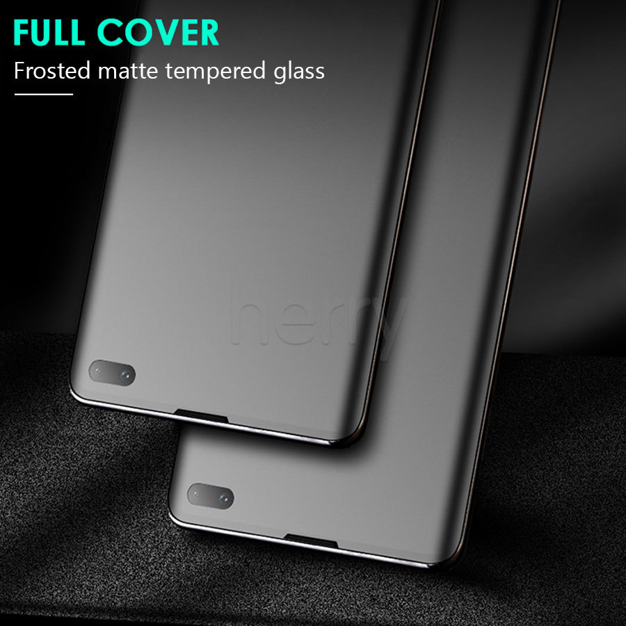 Kính cường lực 20D Full Cover Matte chống vân tay cho Samsung Galaxy Note 20 Ultra 10 Lite 9 8 S20 S10 S9 S8 Plus 5G Phim bảo vệ màn hình mờ