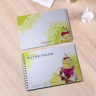 Sổ vẽ màu nước có vân 15 tờ 260gsm khổ A5L, giấy vẽ chuyên dụng dày lên màu đẹp giữ được độ trong màu nướcSổ vẽ A5 vẽ mà