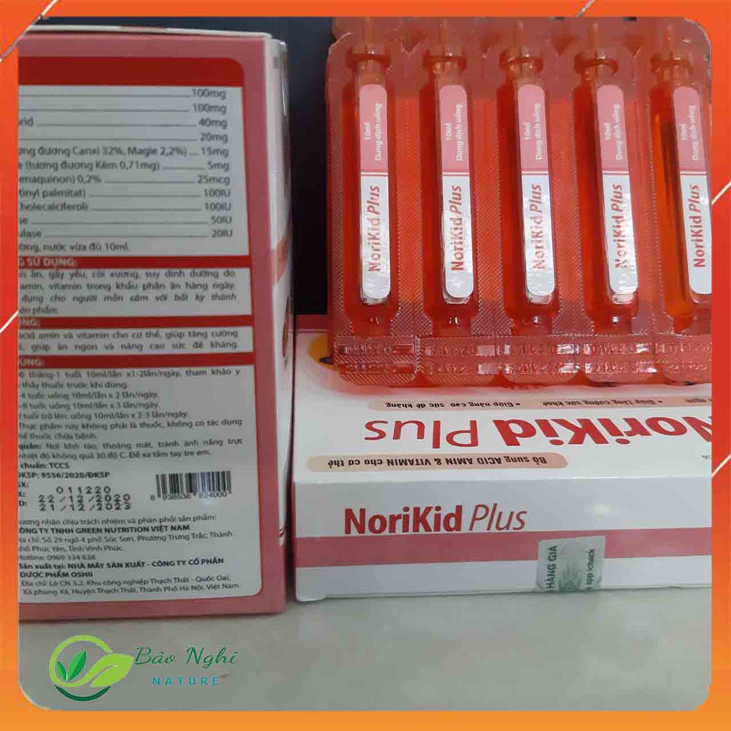 NORIKID PLUS – Hỗ Trợ Cải Thiện Biếng Ăn,Táo BónTăng Sức Đề Kháng ở Trẻ 06 Tháng – 12 Tuổi [CHÍNH HÃNG HỘP 20 ỐNG] | BigBuy360 - bigbuy360.vn