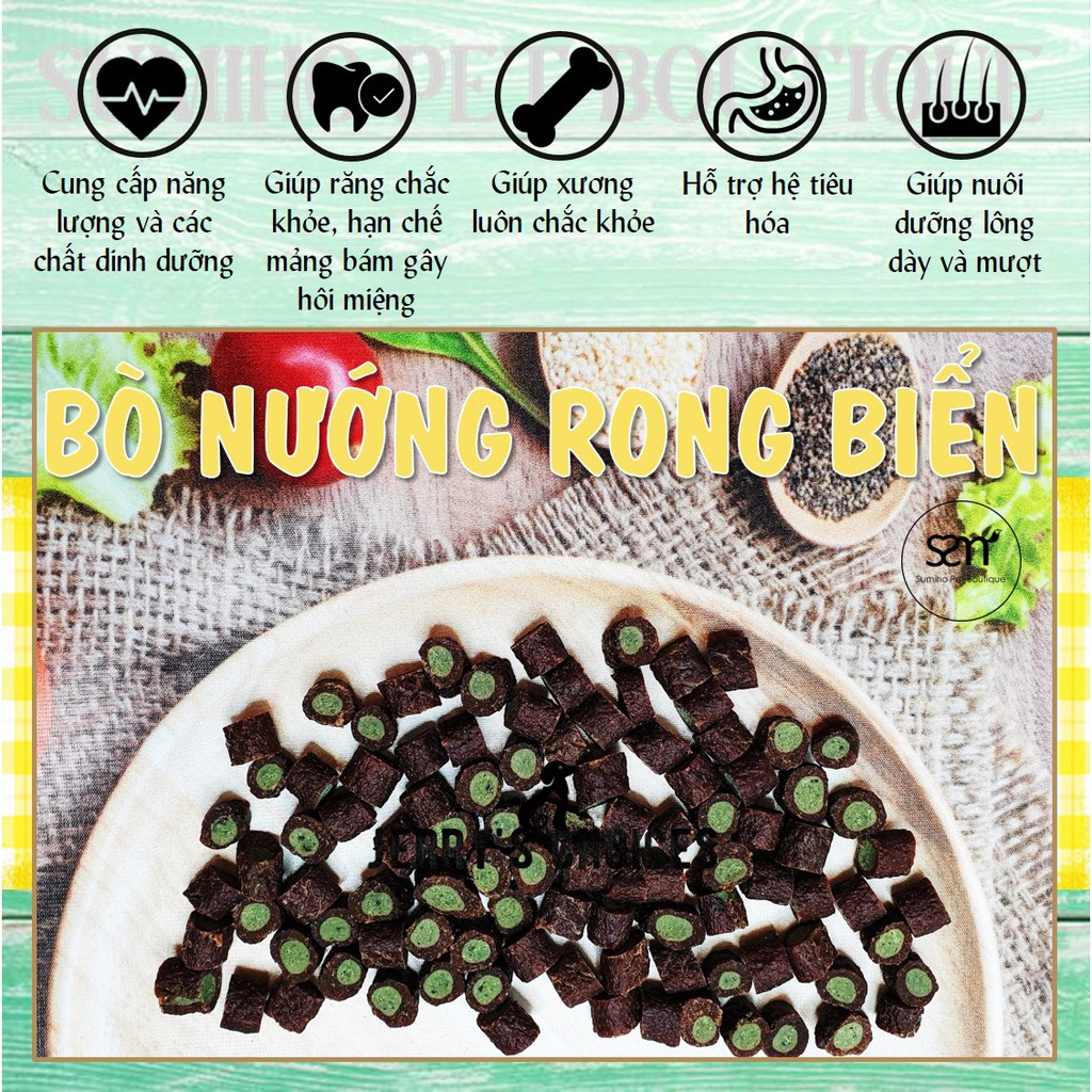Bánh thưởng cho chó Jerry's Choices (Bò nướng rong biển) 100gr/túi