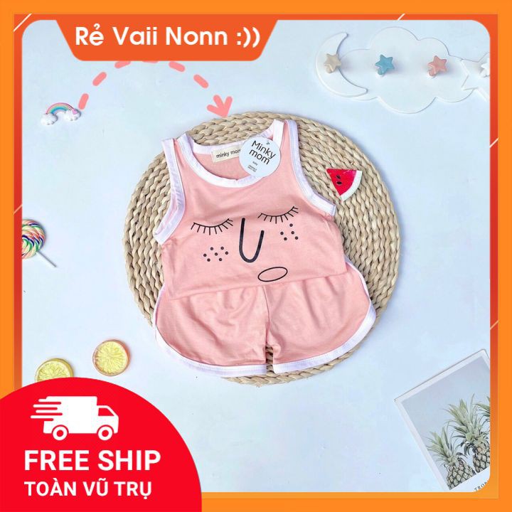 Bộ ba lỗ bé trai, bộ ba lỗ minky mom chất cotton 7-16kg, thoáng mát, thoải mái, ngộ nghĩnh mặc mùa hè cho bé