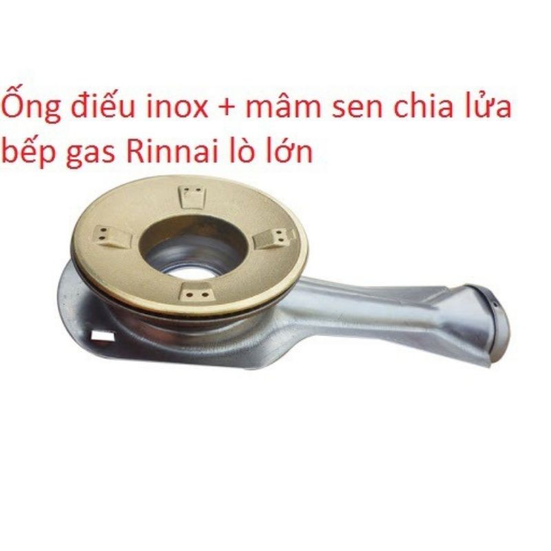 Bộ điếu gas inox và mâm sen chia lửa bếp gas Rinnai RV-365, 460, 660, 367, 375, 377, 577, 770, 870, 970 (bên to)