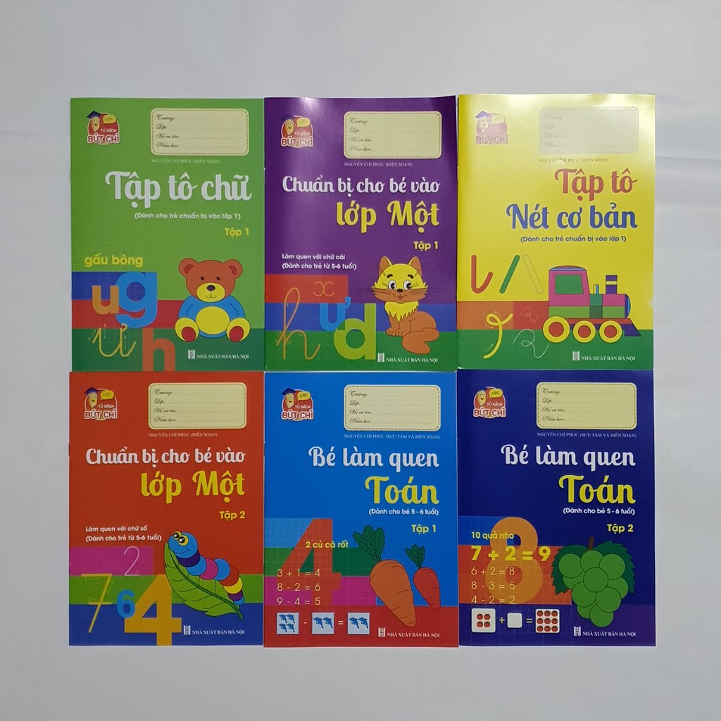 Set 10 Tập Tô Chữ Và Số Học - Tặng 2 Bút Chì Cho Bé