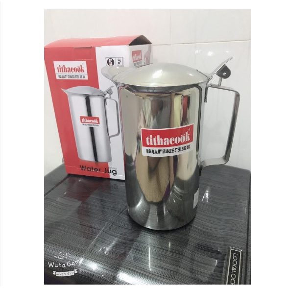 Ca inox 304 TITHAFAC có nắp và không có nắp loại lớn 2 lit - Ca chuyên dùng đựng trà đá trong các quán cà phê