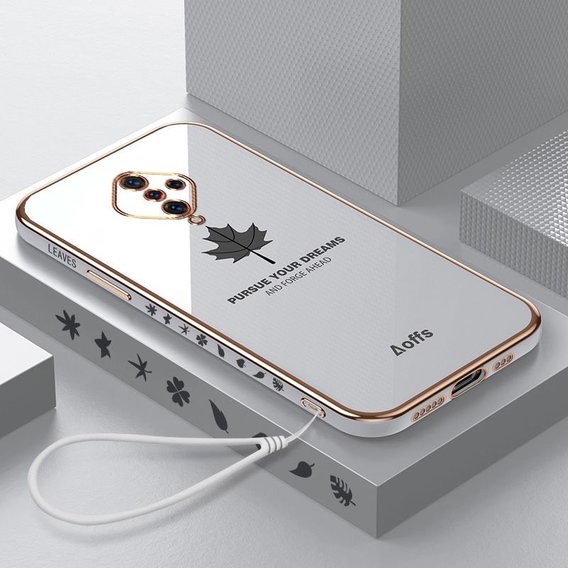 Ốp điện thoại QIANZI mềm họa tiết lá phong cho Vivo V15Pro S1 Pro X50 X50Pro X60 X60Pro X70