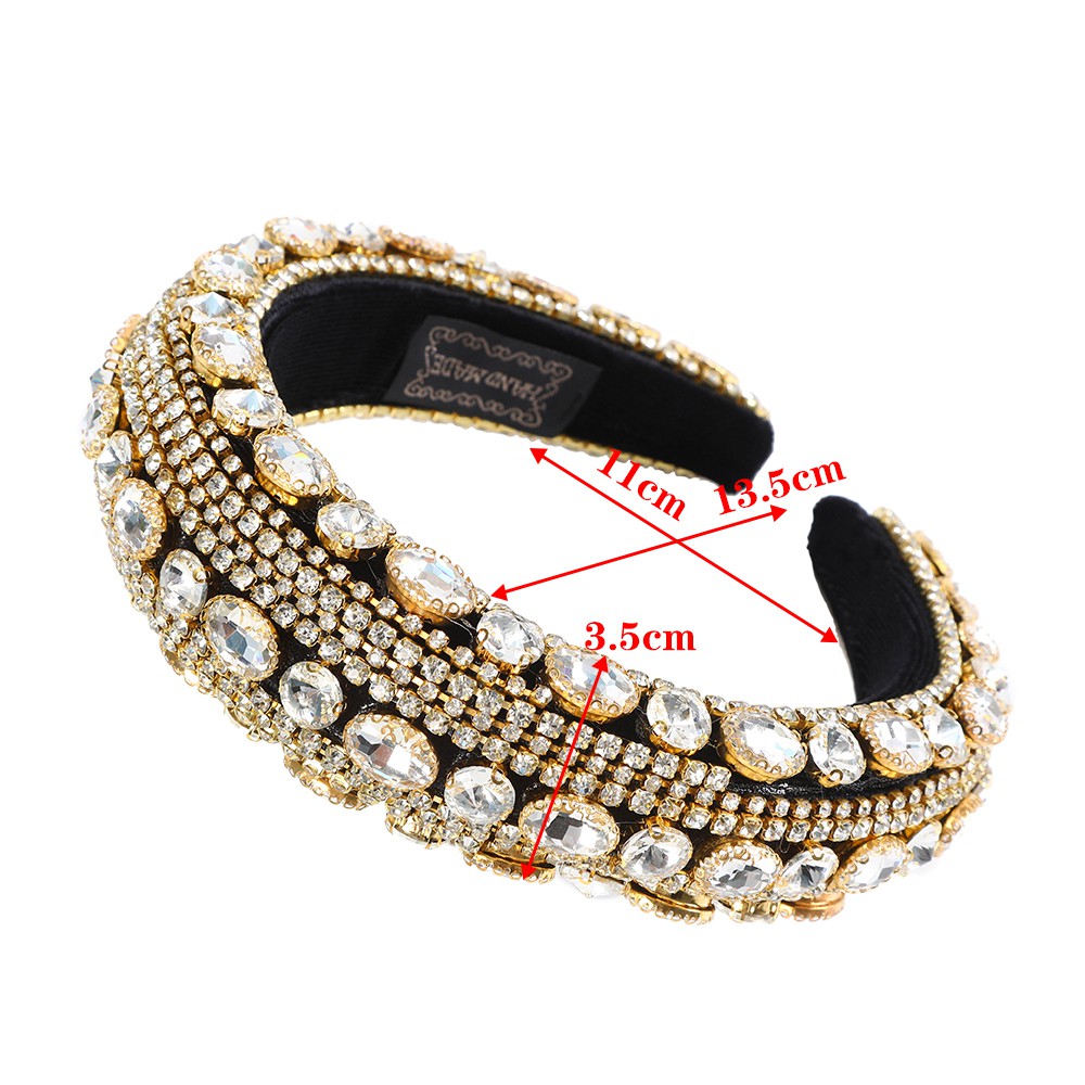 Băng Đô Cài Tóc Đính Đá Lấp Lánh Phong Cách Retro