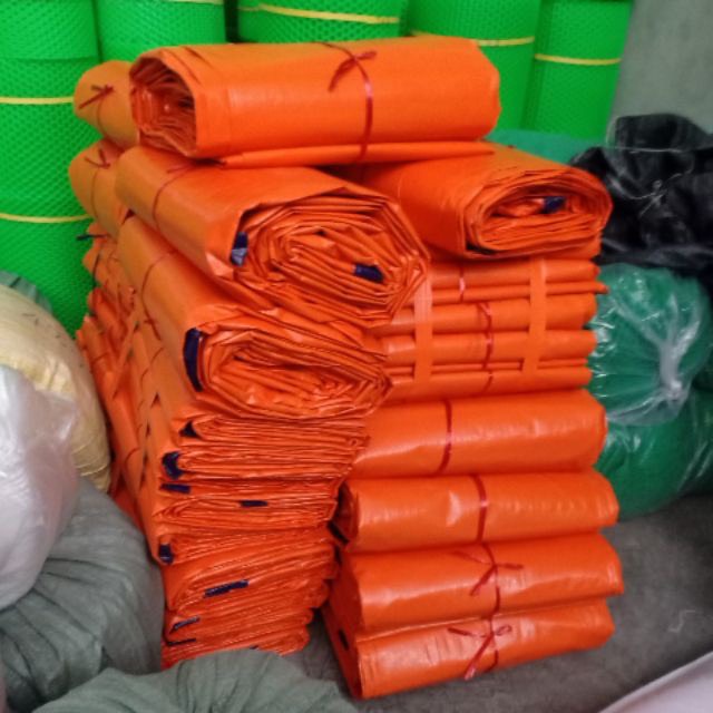 Bạt nhựa 2 da xanh cam khổ rộng 2m loại dày, lót hồ cá, lươn, che mưa che nắng, làm mái hiên, che công trình...