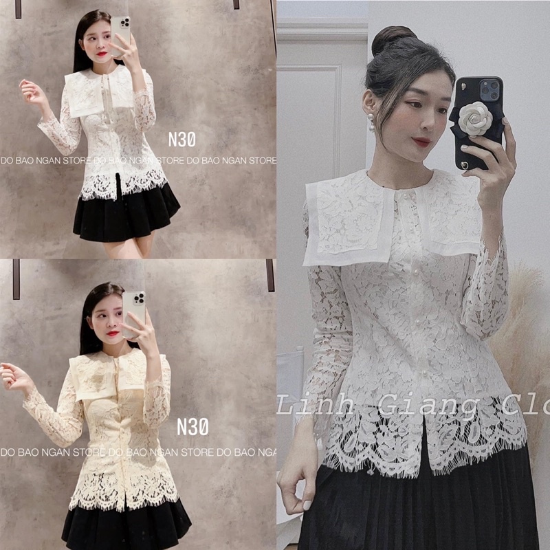 ÁO REN TIỂU THƯ KÈM TAG ĐÁ