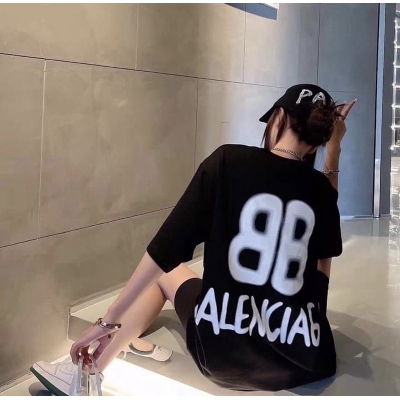 Áo phông cộc tay balen thời trang đôi, Áo cổ tròn có hoạ tiết phong cách hàn quốc cotton btshop từ 45 đến 75 kg