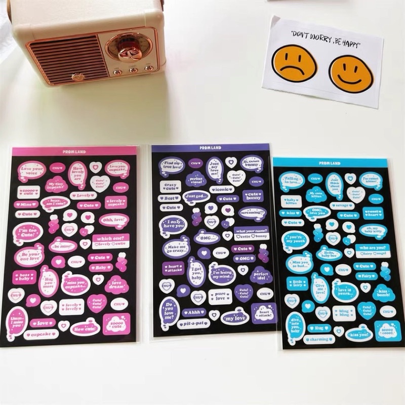 Sticker Chữ Màu Pastel Decor Sổ, Toploader Dễ Thương