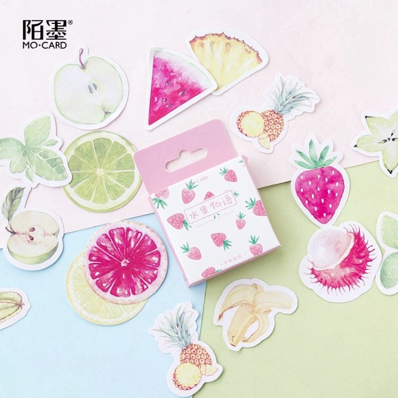 Set sticker trái cây nhiệt đới 🍓🍊🥝🍎