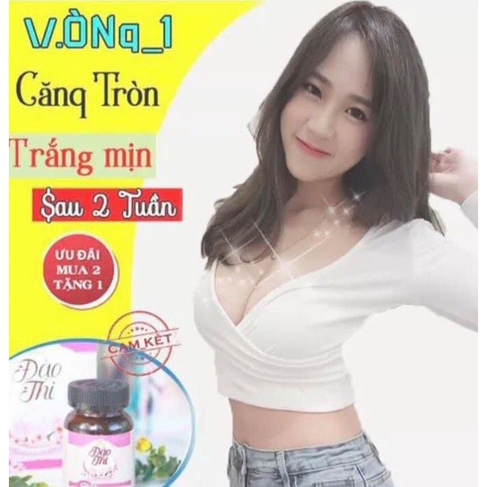 2 Hộp Viên Uống Đào Thi Tăng V1 + Tặng Tinh Dầu MaSa+ Thước Dây