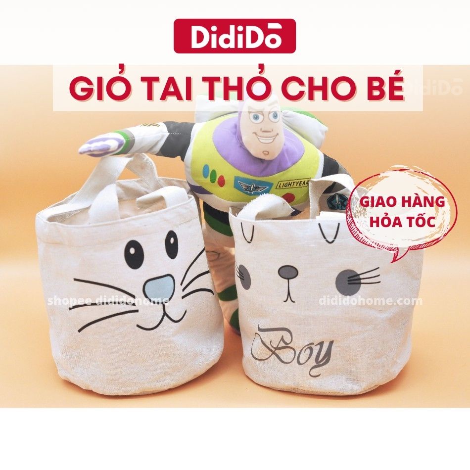 Giỏ vải mini tai thỏ cho bé ( ngẫu nhiên )