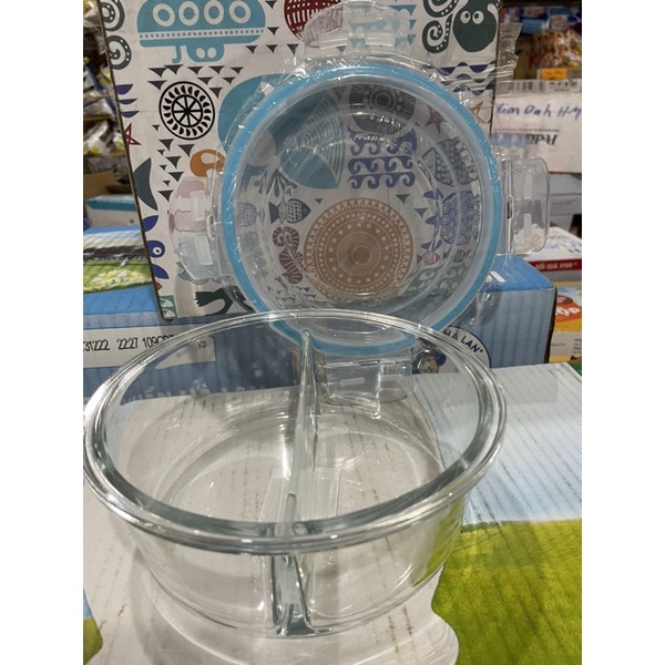 thố thuỷ tinh tròn 2 ngăn