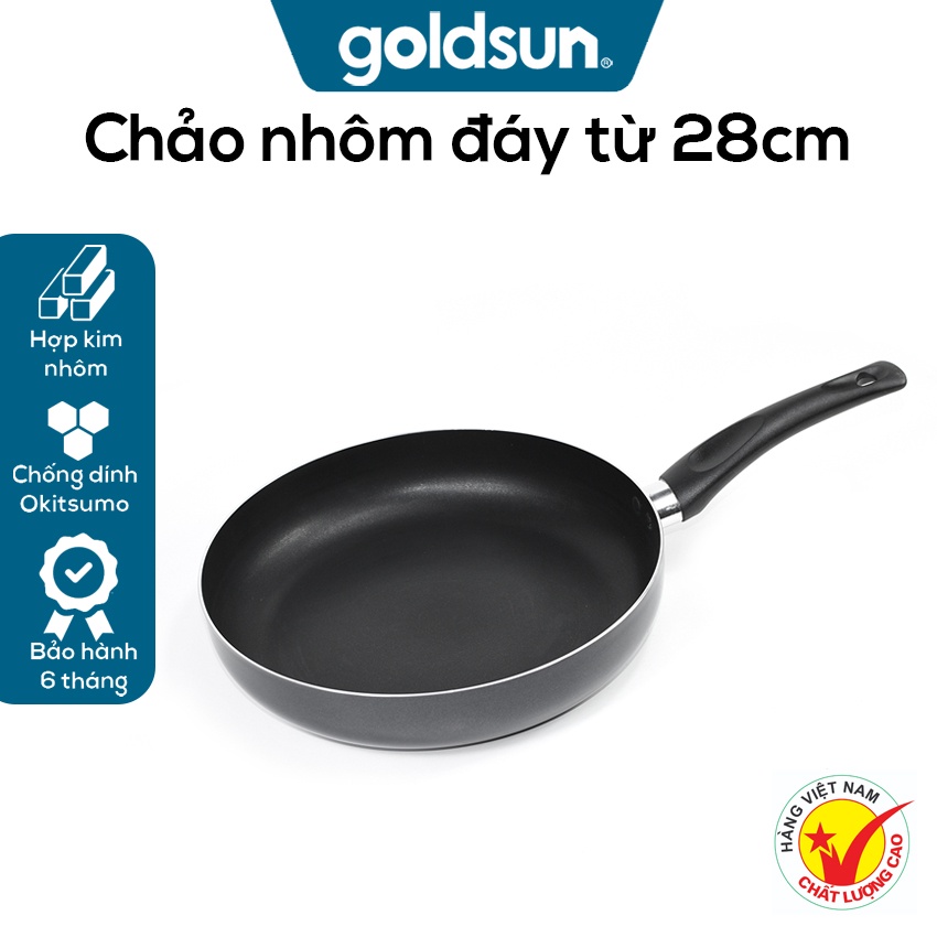 Chảo chống dính đáy từ Goldsun GSC828-IH - Chảo nhôm đường kính 28cm dùng cho mọi loại bếp - Hàng chính hãng