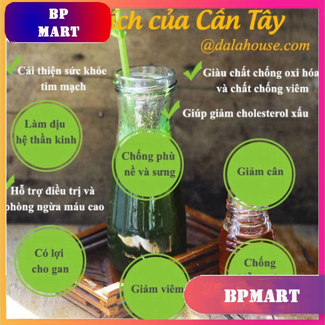 Bột Cần Tây Nguyên Chất 100% - [FREESHIP] - Dalahouse - Giảm Cân Hiệu Quả - Làm Đẹp Da