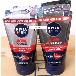 Sữa rửa mặt nivea nam giảm nhờn sạch mụn tối ưu 100g
