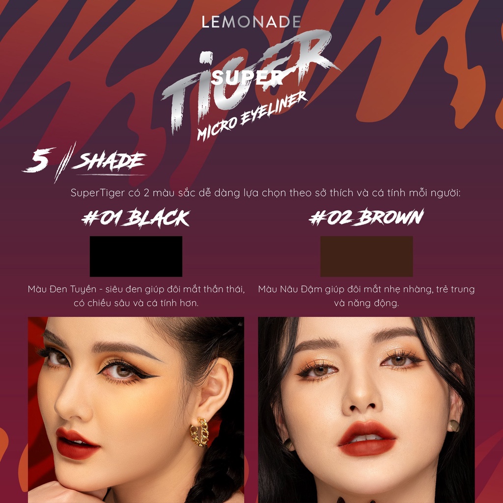 Bút Kẻ Mắt Siêu Mảnh Lemonade SuperTiger Micro Eyeliner 1g