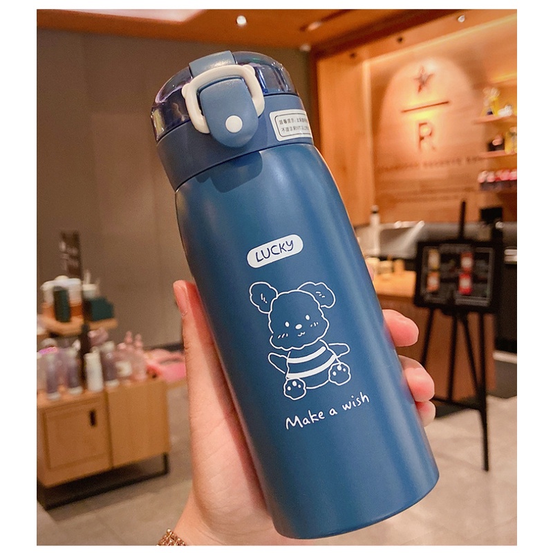 350Ml/500Ml bình nước giữ nhiệt có ống hút mini cầm tay Cute