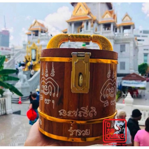 Thùng Gỗ Phong Thủy Đựng Tiền Hỗ Trợ Kinh Doanh Thái Lan - TÔ TÂM QUANG ( Đã làm phép)