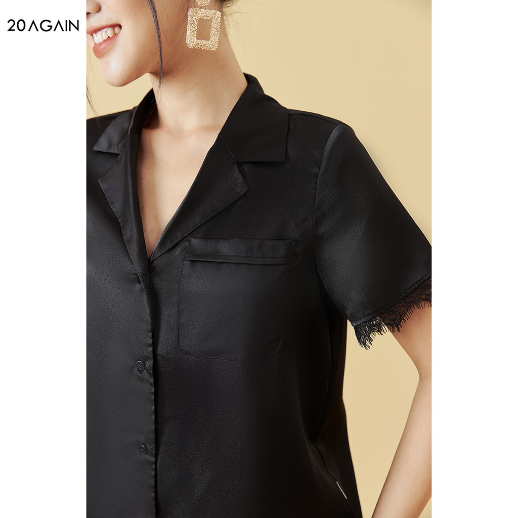 [Mã WABR0101 giảm 10% đơn 99K] Bộ pyjama đùi phối ren 20AGAIN, chất lụa cao cấp, thoáng mát NNA2062 | BigBuy360 - bigbuy360.vn