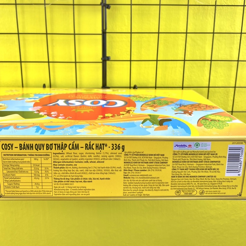 Bánh quy bơ rắc hạt Cosy hộp giấy 336g (MẪU TẾT 2022) | BigBuy360 - bigbuy360.vn