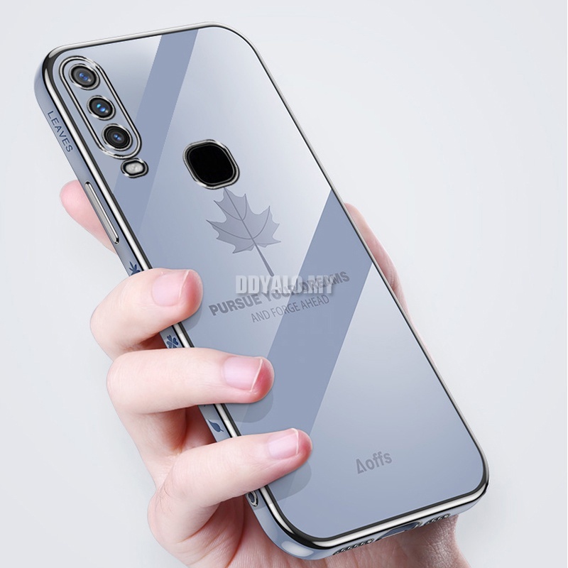 Ốp điện thoại mềm họa tiết lá phong sang trọng cho VIVO Y17 Y15 Y12 Y19 Y95 Y93 Y91 Y91i Y91C Y1S V9 Y83
