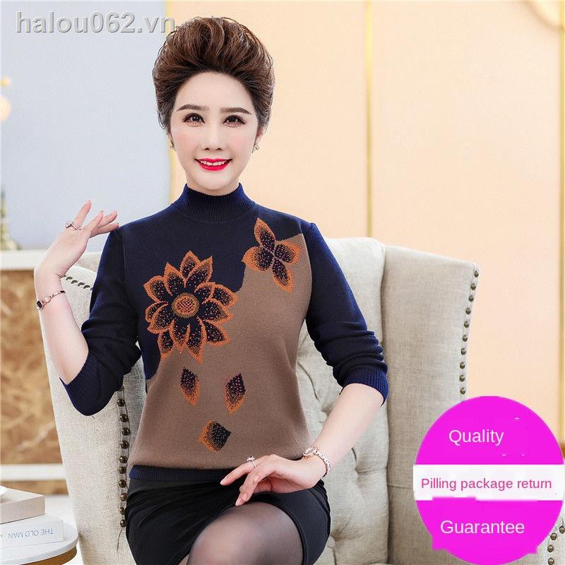 Áo len dáng rộng thời trang thu đông cho phụ nữ trung niên từ 40-50 tuổi