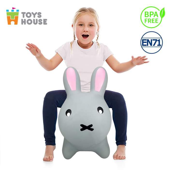 Thú nhún trẻ em hình thỏ Toys house - Tiêu chuẩn Xuất khẩu Châu Âu EN71 - Đồ chơi vận động cho bé từ 8 tháng