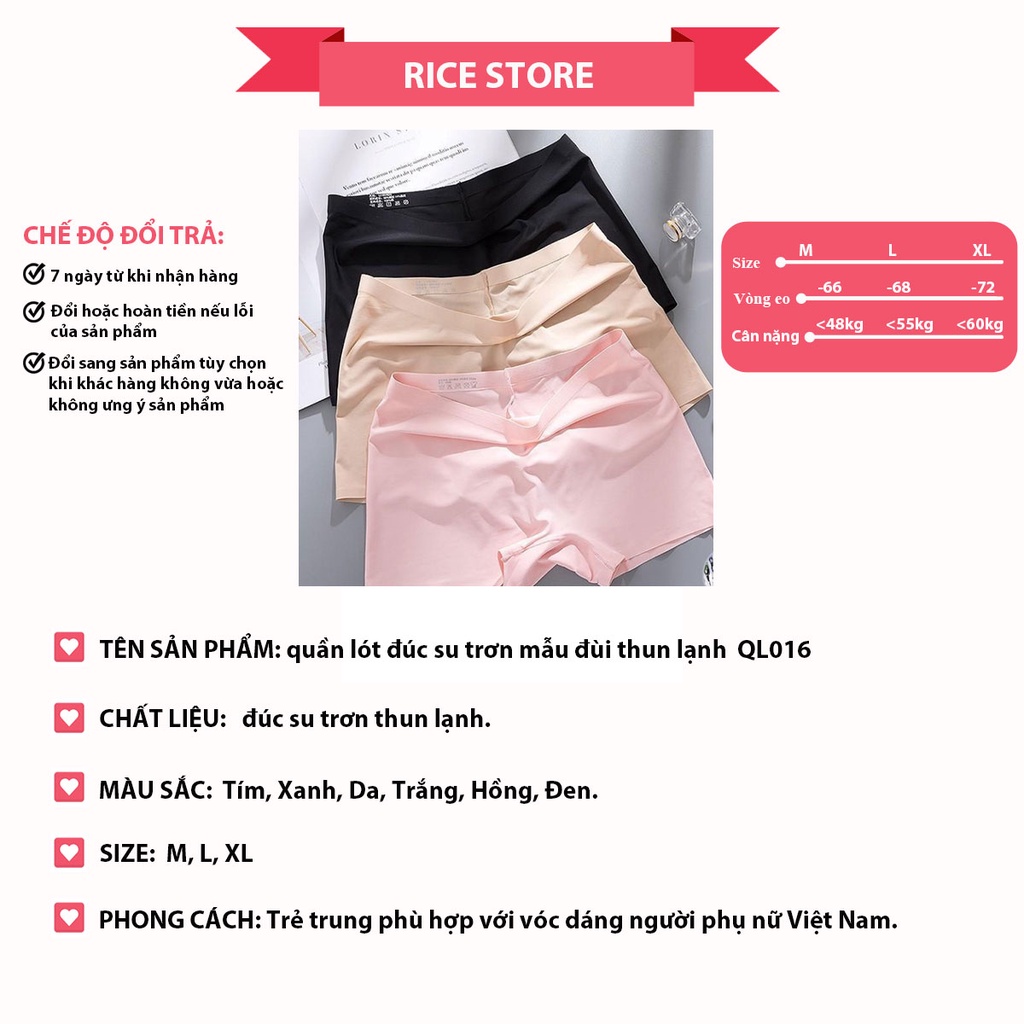 [Thanh Lý] Quần mặc váy đúc su trơn thun lạnh cao cấp KIMCHIBIKINI lót đùi không lộ viền mềm mại thoáng mát QL016